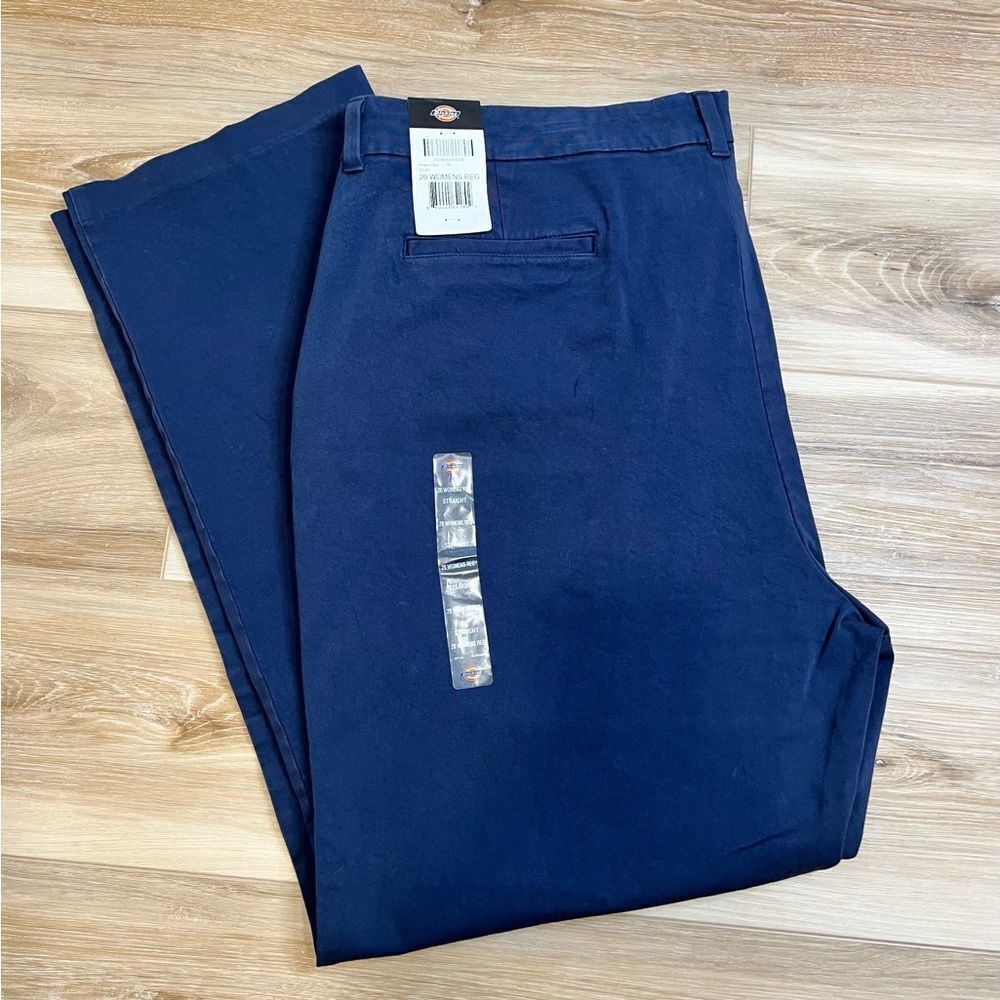 DICKIES Women’s Regular Straight Navy Blue Pants Size 20